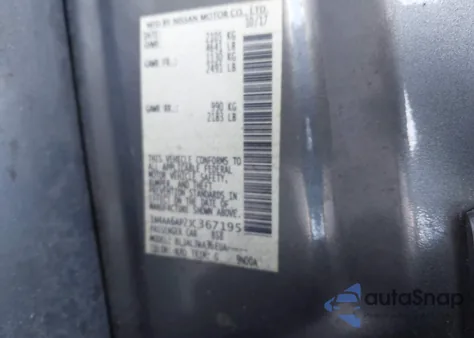 2018 Nissan Maxima 3.5 Sv z USA, uszkodzony, nr VIN 1N4AA6AP2JC367195